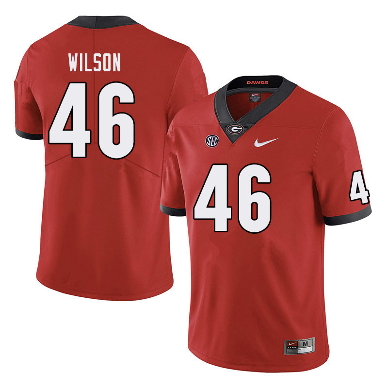Men #46 Jake Wilson Georgia Bulldogs College Football Jerseys Sale-Red